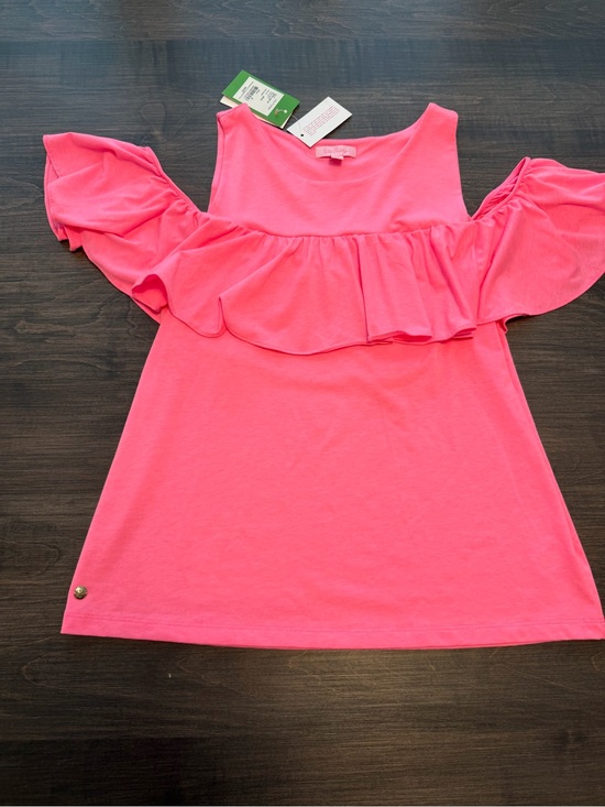 Lilly Pulitzer Tops - Lilly Pulitzer Pink Ruffle Cold-Shoulder Top - NWT